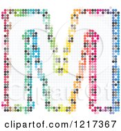 Poster, Art Print Of Colorful Pixelated Capital Letter M