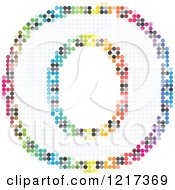 Colorful Pixelated Capital Letter O