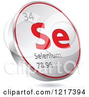 Poster, Art Print Of 3d Floating Round Red And Silver Selenium Chemical Element Icon