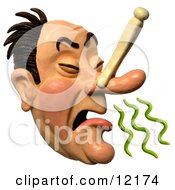 Clay Sculpture Clipart Disgusted Man Plugging His Nose To Avoid A Stench Royalty Free 3d Illustration by Amy Vangsgard #COLLC12174-0022