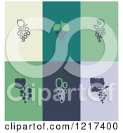 Clipart Of Grape Logos Royalty Free Vector Illustration