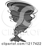 Clipart Of A Grayscale Twister Tornado 2 Royalty Free Vector Illustration by Vector Tradition SM