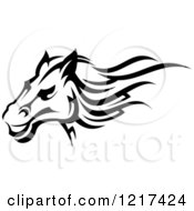 Poster, Art Print Of Black And White Tribal Horse 2