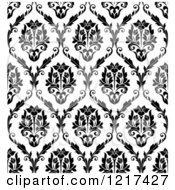 Poster, Art Print Of Black And White Seamless Vintage Damask Pattern 2