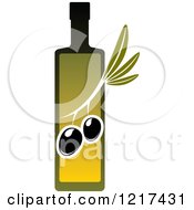 Clipart Of A Bottle Of Extra Virgin Olive Oil 4 Royalty Free Vector Illustration