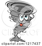 Clipart Of A Grayscale Twister Tornado Character 8 Royalty Free Vector Illustration