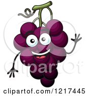 Poster, Art Print Of Waving Purple Grapes Character