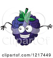 Clipart Of A Blackberry Character Royalty Free Vector Illustration