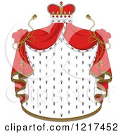 Clipart Of A Crown And Royal Mantle With Red Drapes 3 Royalty Free Vector Illustration