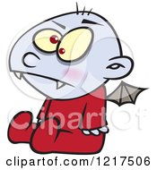 Clipart Of A Cartoon Halloween Baby Vampire Royalty Free Vector Illustration by toonaday