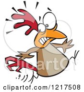 Poster, Art Print Of Scared Cartoon Chicken Running