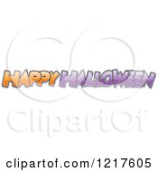 Poster, Art Print Of Orange And Purple Happy Halloween Text