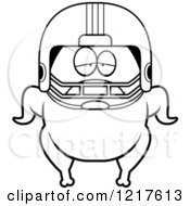 Clipart Of A Black And White Depressed Football Turkey Character Royalty Free Vector Illustration by Cory Thoman