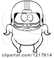 Clipart Of A Black And White Surprised Football Turkey Character Royalty Free Vector Illustration