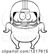 Clipart Of A Black And White Happy Football Turkey Character Royalty Free Vector Illustration