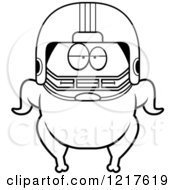 Clipart Of A Black And White Bored Football Turkey Character Royalty Free Vector Illustration by Cory Thoman