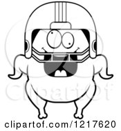 Clipart Of A Black And White Crazy Football Turkey Character Royalty Free Vector Illustration by Cory Thoman