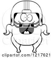 Poster, Art Print Of Black And White Happy Grinning Football Turkey Character