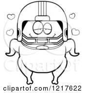 Clipart Of A Black And White Loving Football Turkey Character Royalty Free Vector Illustration by Cory Thoman