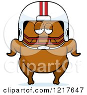 Clipart Of A Depressed Football Turkey Character Royalty Free Vector Illustration by Cory Thoman