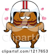 Clipart Of A Loving Football Turkey Character Royalty Free Vector Illustration by Cory Thoman