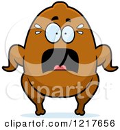 Clipart Of A Scared Turkey Character Royalty Free Vector Illustration