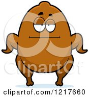 Clipart Of A Bored Turkey Character Royalty Free Vector Illustration