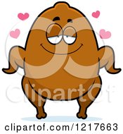 Clipart Of A Loving Turkey Character Royalty Free Vector Illustration