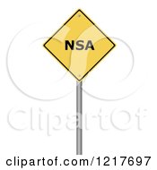 Clipart Of A Yellow NSA Warning Sign Royalty Free Illustration by oboy