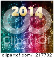 Poster, Art Print Of Golden New Year 2014 Over Colorful Mosasic