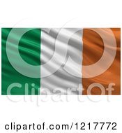 3d Waving Flag Of Ireland With Rippled Fabric