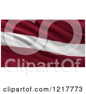 Poster, Art Print Of 3d Waving Flag Of Latvia With Rippled Fabric