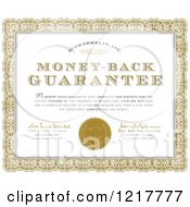 Clipart Of A Money Back Guarantee Certificate Royalty Free Vector Illustration