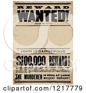 Poster, Art Print Of Reward Wanted Distressed Sign With Text Space