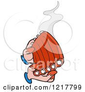 Clipart Of A Pair Of Hands Holding Hot Saucy Bbq Ribs Royalty Free Vector Illustration