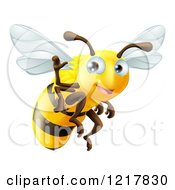 Poster, Art Print Of Cute Bee Waving And Flying