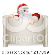 Poster, Art Print Of Santa Pointing Down To A Scroll Sign