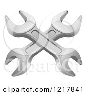 Clipart Of Crossed Spanner Wrenches Royalty Free Vector Illustration by AtStockIllustration