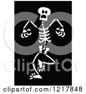 Poster, Art Print Of White Angry Skeleton On Black