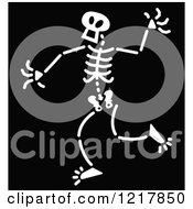 Clipart Of A White Surprised Skeleton On Black Royalty Free Vector Illustration by Zooco
