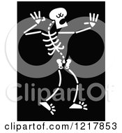 Clipart Of A White Singing Skeleton On Black Royalty Free Vector Illustration by Zooco