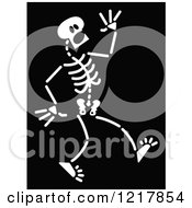 Poster, Art Print Of White Scared Skeleton On Black