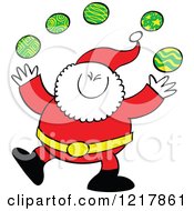 Poster, Art Print Of Santa Claus Juggling Christmas Baubles