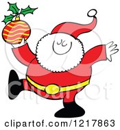 Poster, Art Print Of Santa Claus Holding A Christmas Bauble