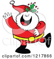 Clipart Of Santa Claus Dancing Royalty Free Vector Illustration by Zooco