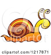Poster, Art Print Of Happy Orange Snail
