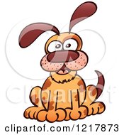 Clipart Of A Curious Sitting Dog Royalty Free Vector Illustration