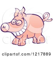 Poster, Art Print Of Cartoon Grinning Pig