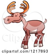 Clipart Of A Happy Moose Royalty Free Vector Illustration