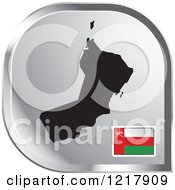 Silver Oman Map And Flag Icon
